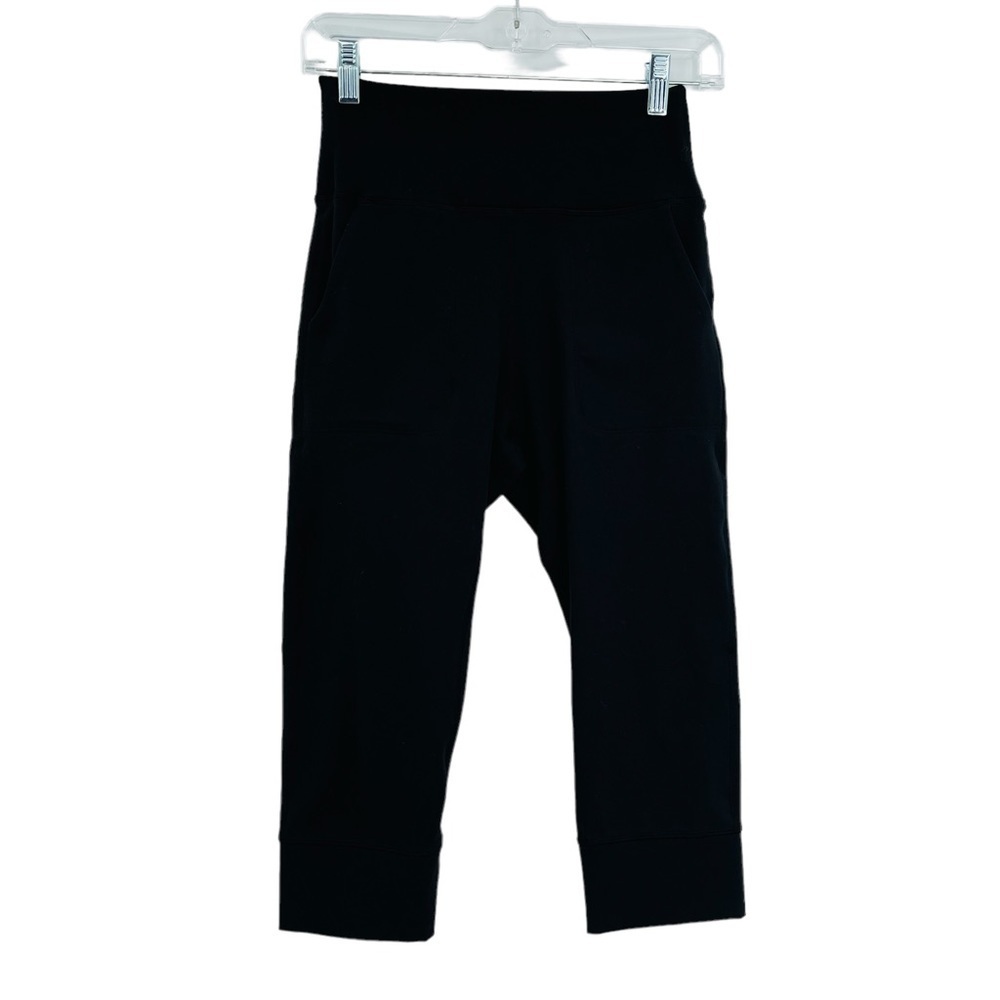 Ododos high rise capri leggings black pockets cropped women's size Small